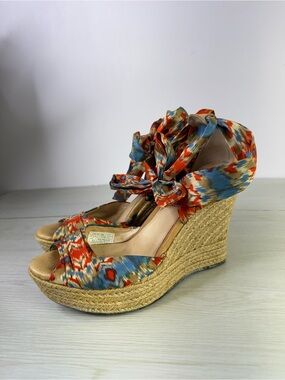 Ugg Ikat Silk Lucianna Wedge Espadrille Sandals 8.5